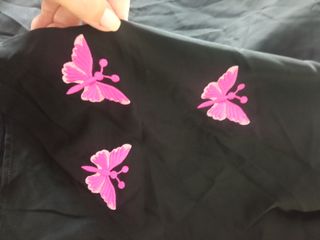 Kimono Túnica Negra Mariposas Rosas Talla 3XL