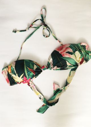 Parte de arriba top de bikini verde, M, Oysho