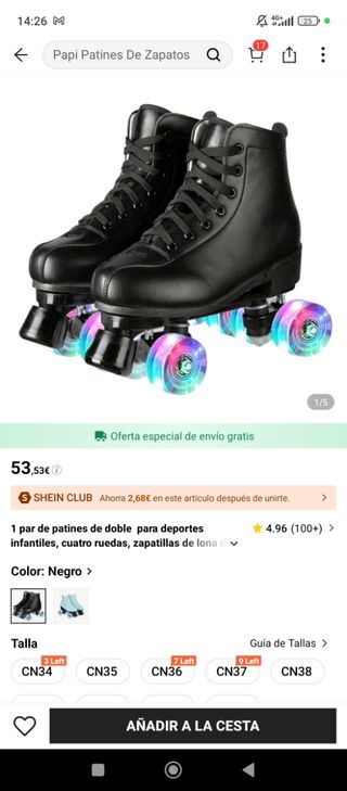 Patines de doble fila negros n42