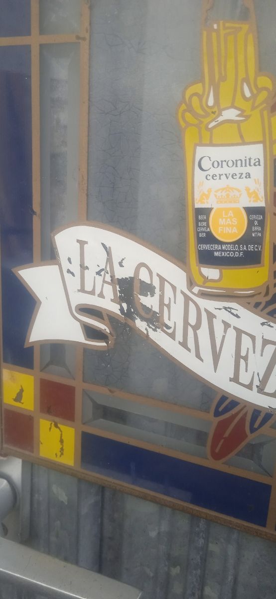 Letrero de Vidrio Coronita Cerveza