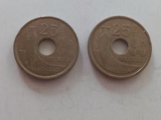 2 Monedas 25 Pesetas Melilla 1997