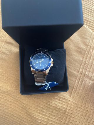 Reloj Skyline Azul y Dorado