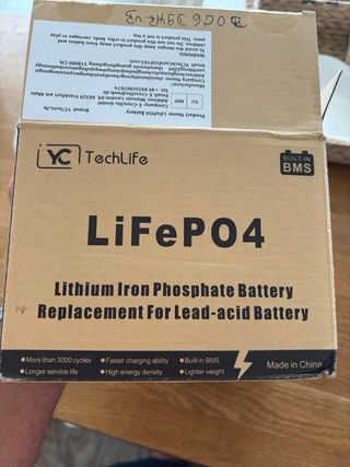 Batería LiFePO4 TechLife 12V 8Ah 96Wh