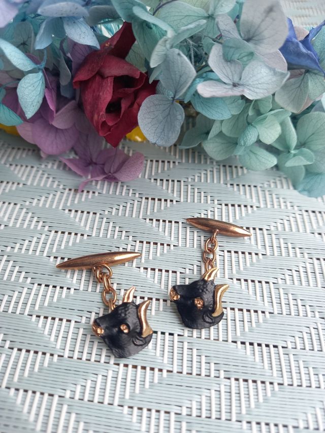 Gemelos antiguos cabeza de toro