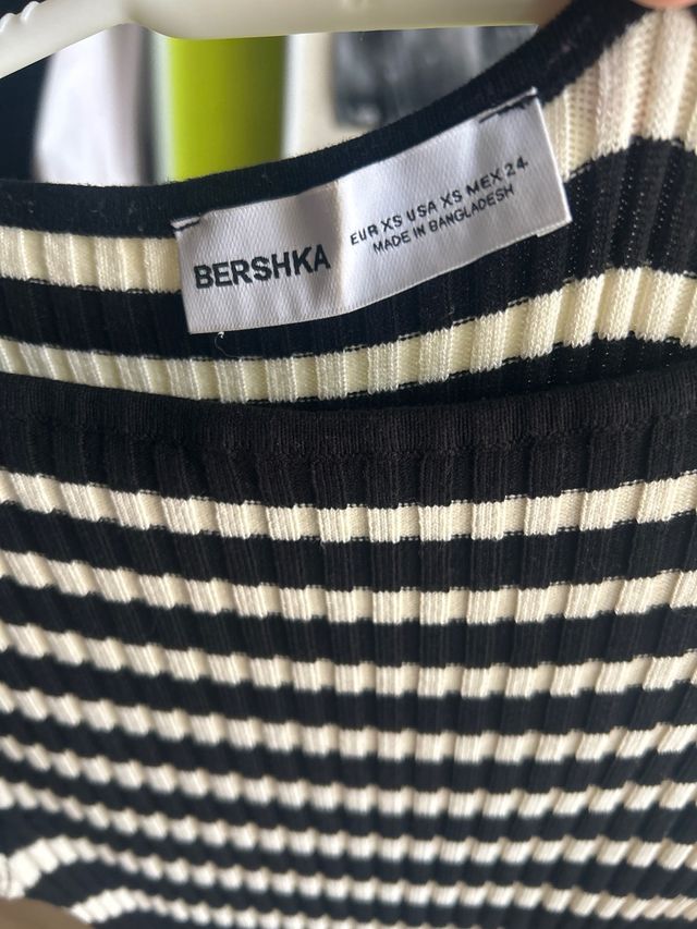 Vestido Bershka rayas blanco y negro