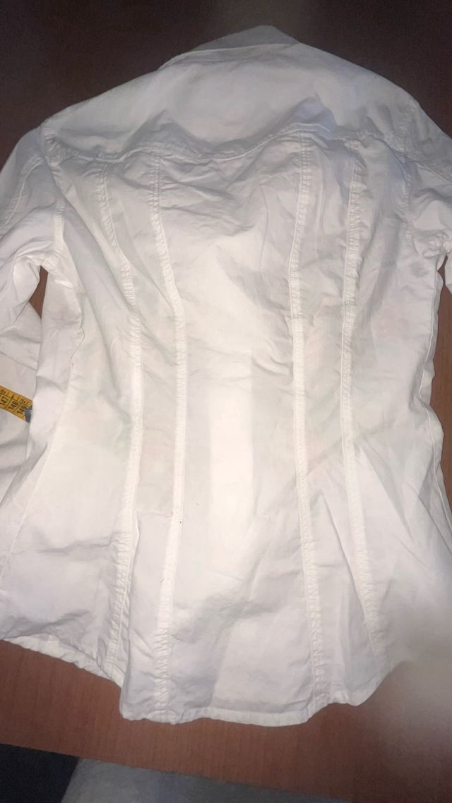 Camicia Waxy bianca fiori ricamati M