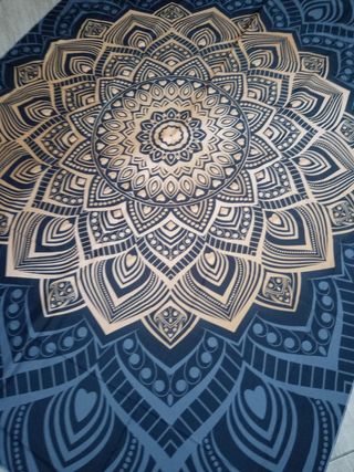 Arazzo Decorativo Mandala Blu Oro