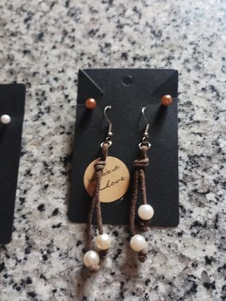 Set Orecchini Perle Bianche e Oro