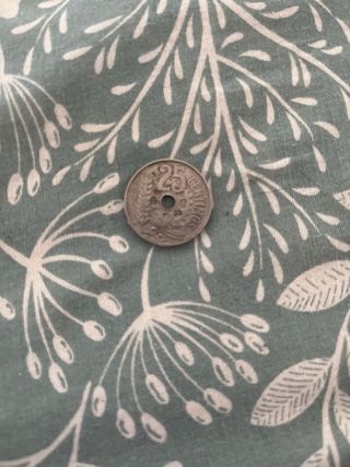 Moneda República Española con agujero 1934 