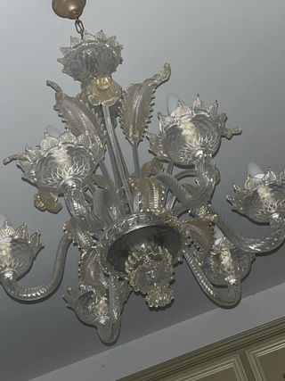 Lampadario Murano Vetro Oro .l