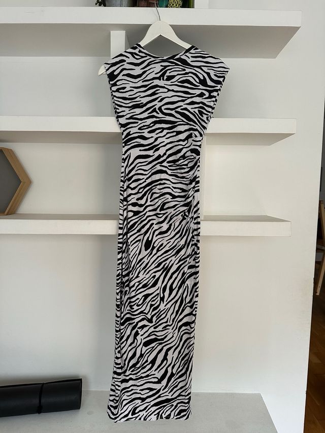 Vestido Midi Cebra Mango Talla XS