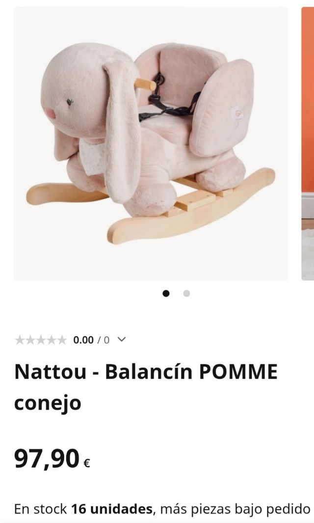 Balancín bebé peluche conejo Nattou