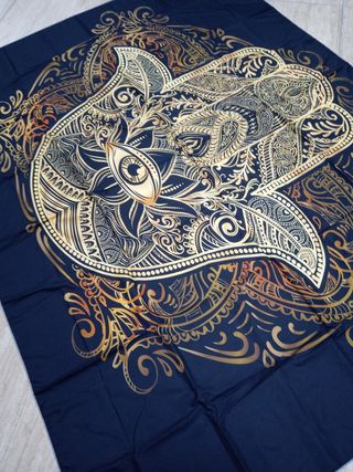 Arazzo Decorativo da Parete Nero e Oro
