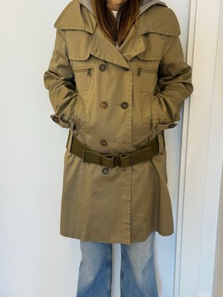 Chaqueta gabardina IKKS I CODE verde oliva