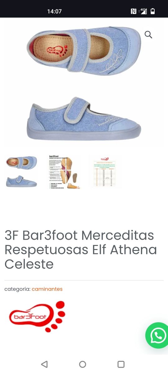 Zapatos barefoot niña