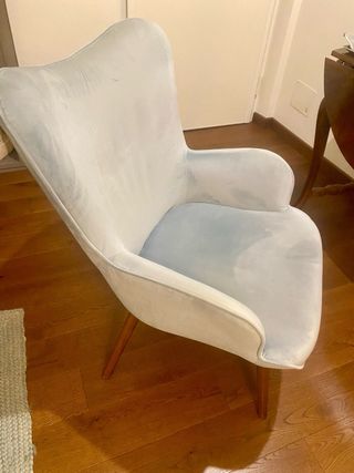 Poltrona velluto azzurro Coin casa