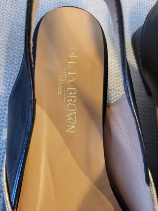 Sandalias piel negras T37 Marca Olivia Brown