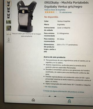 Mochila Portabebés Ergobaby Gris
