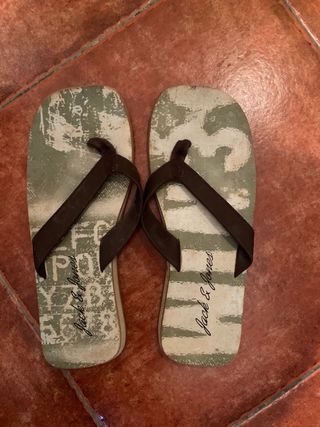 Chanclas Jack & Jones Hombre Verdes, tiras marron