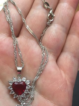 Collar Corazón Rojo Plata