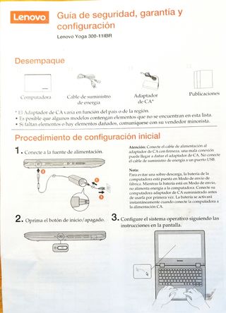 Lenovo Yoga 300 Ordenador Portátil blanco. 