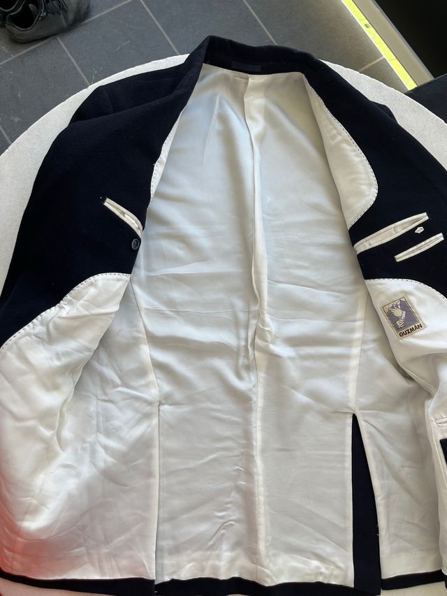 Americana Lana Cashmere Hombre Talla 48 Negra