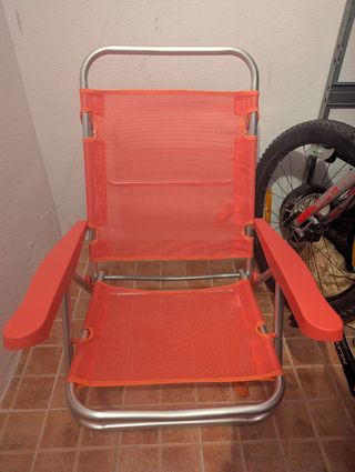 Silla de playa plegable rosa
