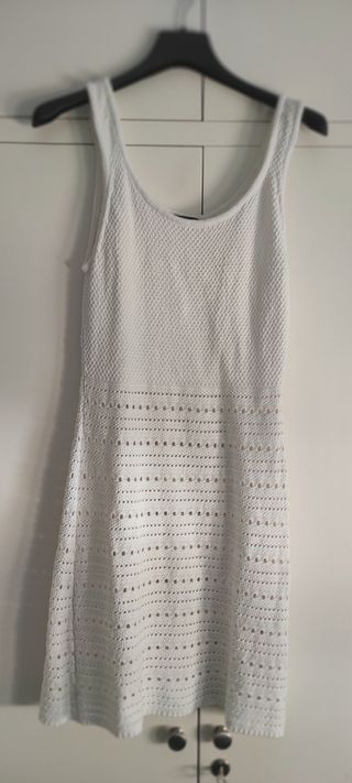Vestido crochet blanco Tezenis corto