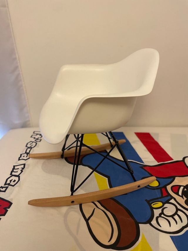 Silla Mecedora Infantil Nórdica Blanca