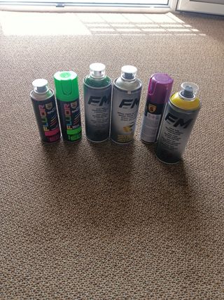 Lote 6 botes spray pintura FM Fluor