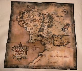 Mapa Tela Tierra Media El Señor Anillos Bandera