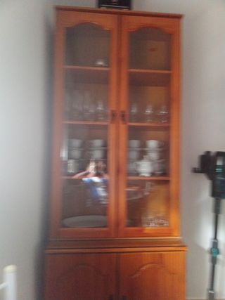 Vitrina de madera y cristal