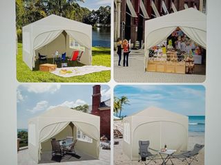 CARPA PLEGABLE 3X3 CON LATERALES BEIGE NUEVA