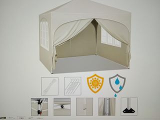 CARPA PLEGABLE 3X3 CON LATERALES BEIGE NUEVA