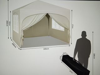 CARPA PLEGABLE 3X3 CON LATERALES BEIGE NUEVA