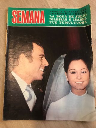 boda de Julio Iglesias y Isabel Presley. revista