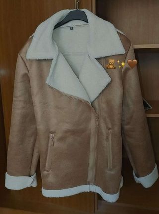 Chaqueta marrón y blanca talla M