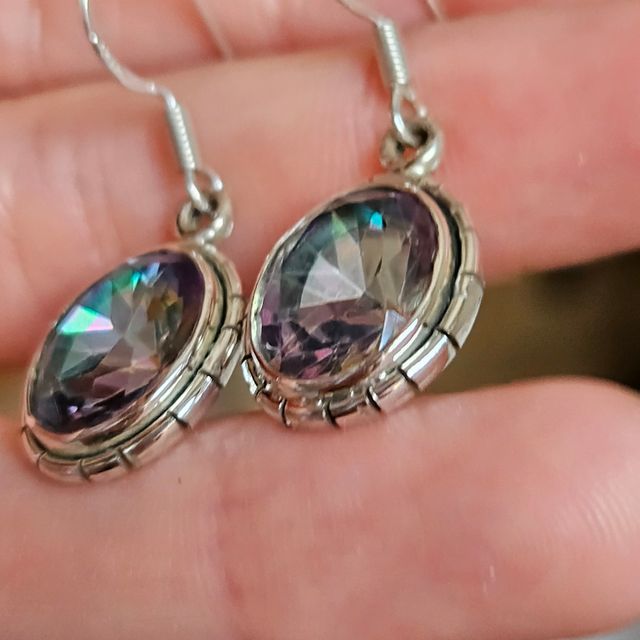 Pendientes Plata 925 Topacio Místico