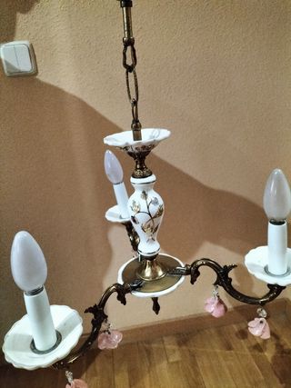 Lámpara antigua cerámica floral