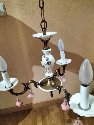 Lámpara antigua cerámica floral