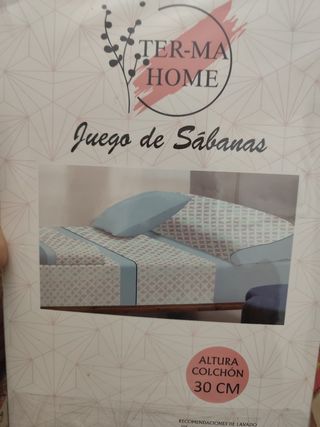 Juego de Sábanas TER-MA HOME, medida individual.
