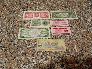 Lotto 7 banconote mondiali