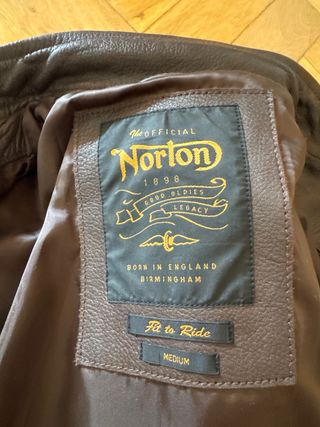 Cazadora cuero marron Norton