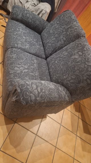 Sofá relax 2 plazas tela gris
