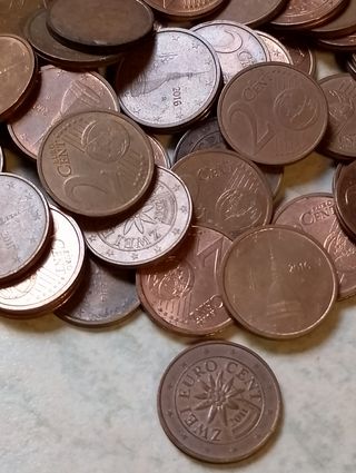 190 monete da 2 centesimi Euro