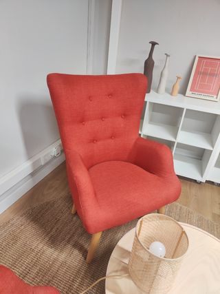 2 poltrone in tessuto rosso