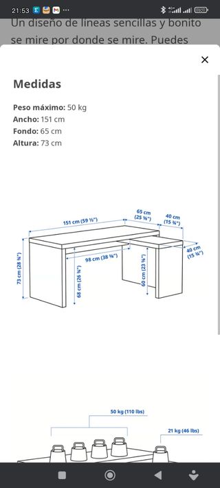 Mesa de despacho de madera con ala extensible 