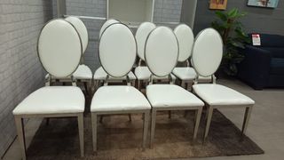 Silla Polipiel Blanco y Plata- taras