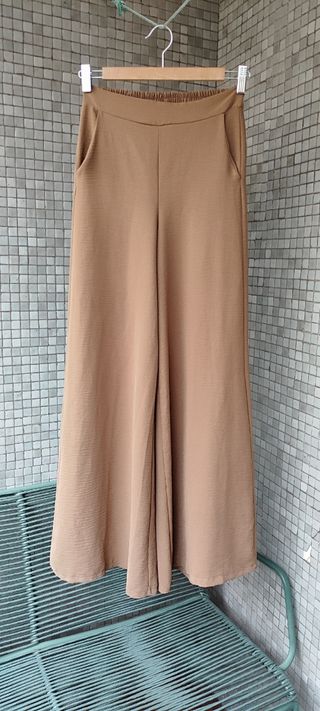 Pantalón Palazzo Tiro Alto Marrón