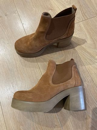 Botines Ante Plataforma Estilo 70s